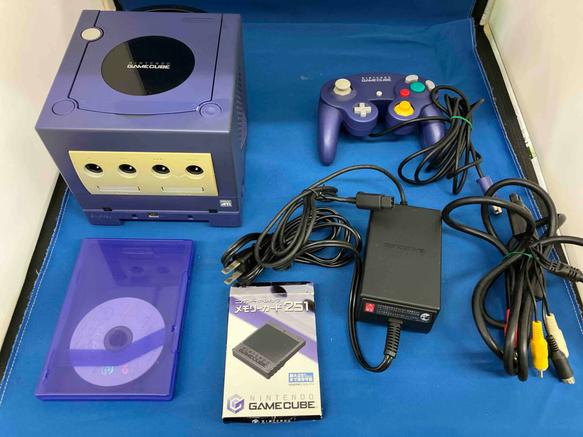 [1 jpy start ] nintendo NGC+GBP dark red .i plus pack violet Game Cube body + Game Boy player 