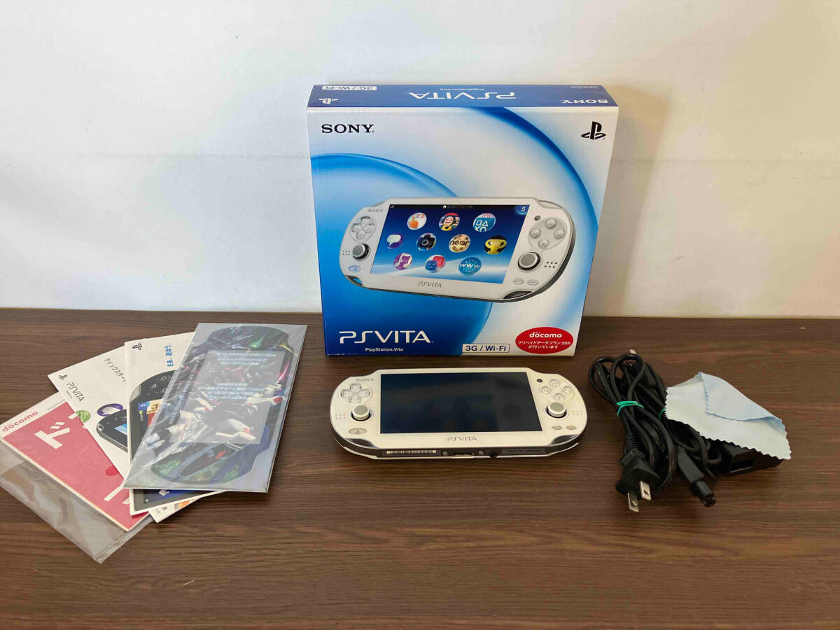 動作確認済 PlayStation Vita 3G/Wi-Fiモデル:クリスタル・ホワイト(PCH1100AB02) PCH-1000シリーズ_画像1