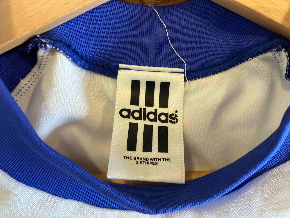 adidas アディダス 90s ゲームシャツ デサント ロゴ ブルー×ホワイト 店舗受取可の画像3