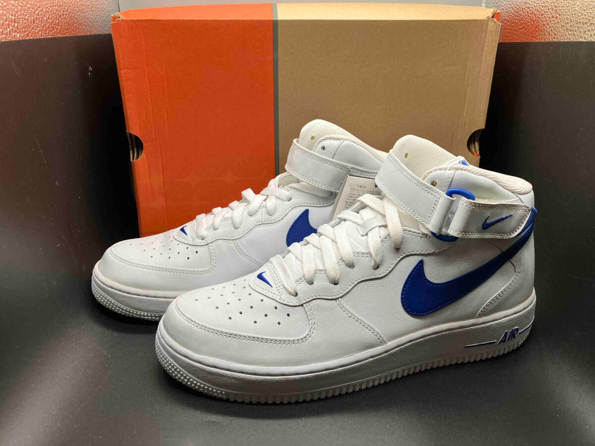 ジャンク 観賞用 NIKE AIR FORCE 1 MID ナイキ エア フォース 1 ミッド ディ タウンUS9.5 27.5cm UK8.5 EU43 ホワイト_画像1