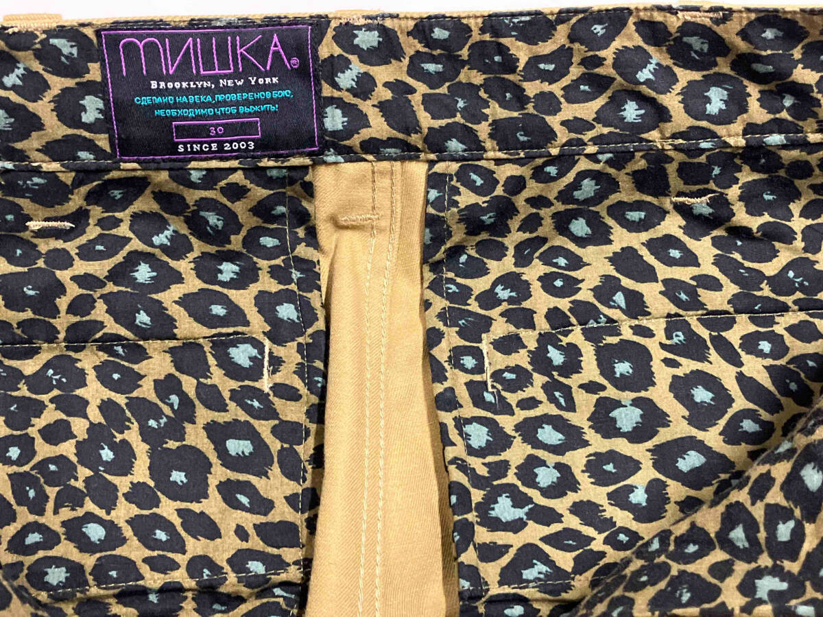 MISHKA ミシカ ノータック ストレート 裏地レオパード FL131903B 綿パン 中国製 サイズ30_画像7