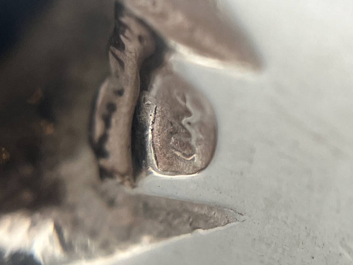 アンバー風 リング 琥珀調 シルバーカラー 約11.5号 アンティーク風の画像5
