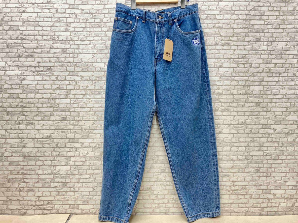 VANS バンズ M WIDE TARERED EMB DENIM PNT 123K1140201 ワッペン テーパード デニムパンツ メンズ L インディゴブルー_画像1