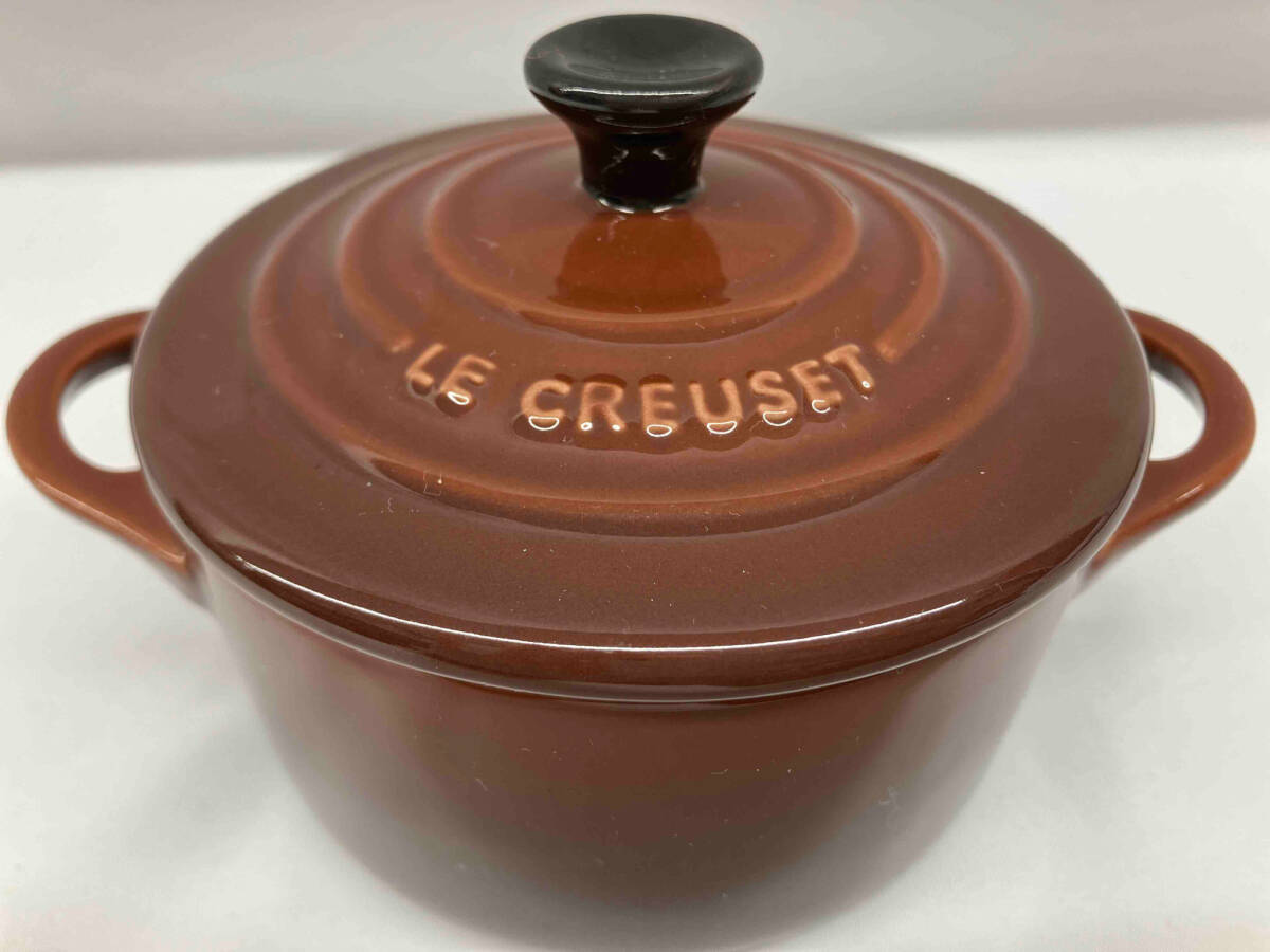 LE CREUSET ル・クルーゼ　ミニココット　ブラウン　10cm_画像1