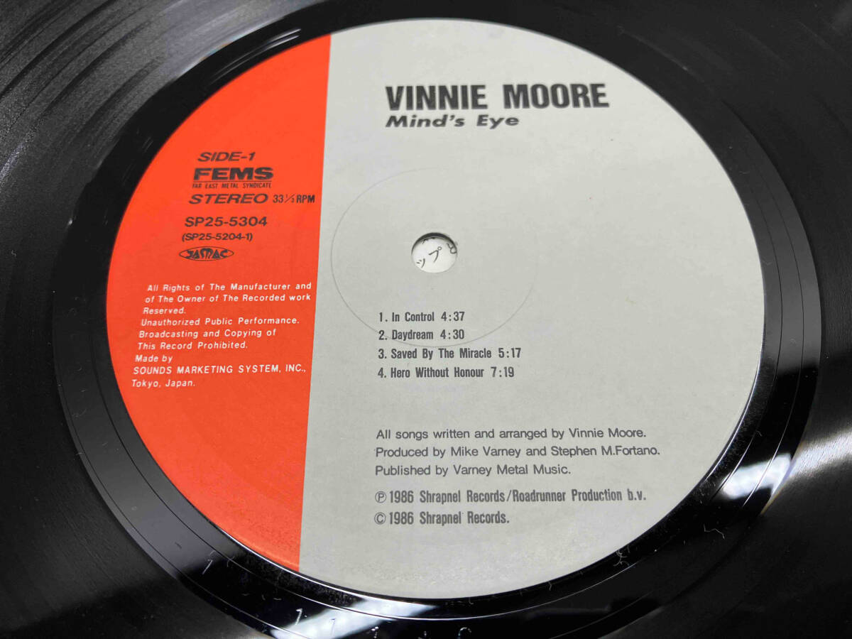 【LP盤Rock】VINNIE MOORE / Mind's Eye （SP25-5304）ヴィニームーア_画像4