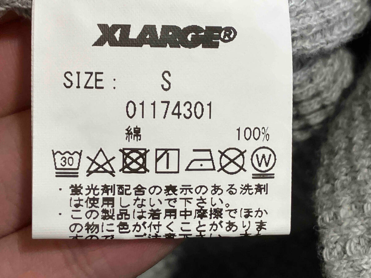 X-LARGE エクストララージ パーカー フーディ S 01174301 グレー GRY ワッフル編み プルオーバー 綿 コットン 中国製 メンズ_画像4