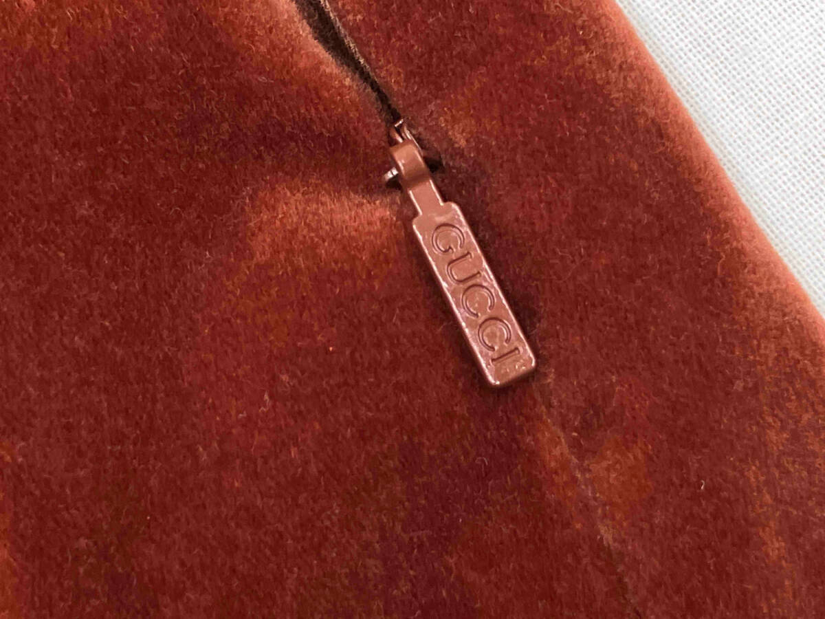 【ハンガー付】GUCCI グッチ ベロア ボックスプリーツスカート イタリア製 サイズ10 ブラウン 店舗受取可_画像6