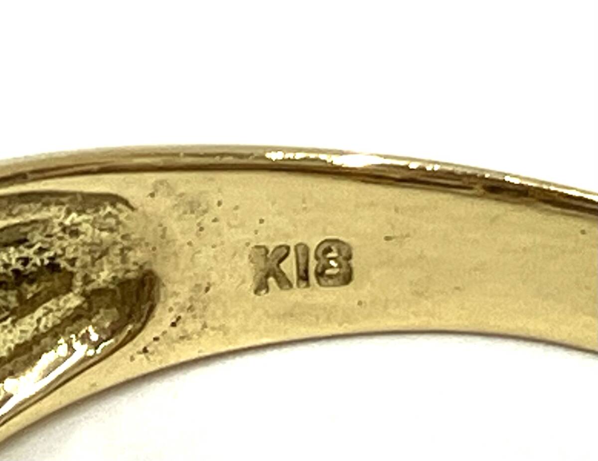 K18 750 ダイヤ0.08 カラーストーン1.63ct リング　指輪 5.3g #11_画像6