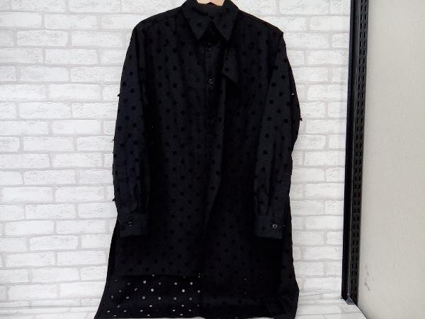 Y's ワイズ ヨウジヤマモト ロングシャツ 長袖 パンチング アシンメトリー ブラック サイズ 1 レディース YJ-B14-101_画像1