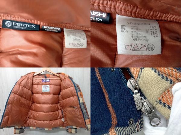 THE NORTH FACE PURPLE LABEL ザノースフェイス ダウンジャケット ND2079N サイズМ オレンジ×ネイビー×アイボリー チェック柄 メンズ 冬_画像5