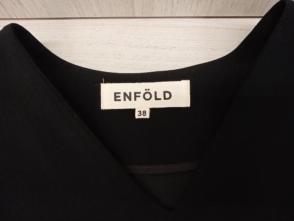 ENFOLD レディースS 半袖カットソー ブラック エンフォルド 3009S330-0850 アシンメトリーカットソー_画像3