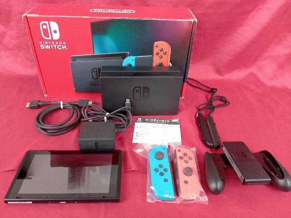 動作確認済 Nintendo Switch Joy-Con(L) ネオンブルー/(R) ネオンレッド(HADSKABAA)(バッテリー拡張モデル)