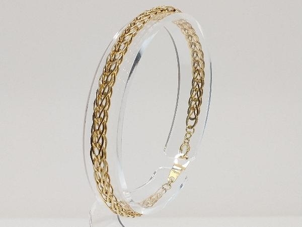 経典 5.7g デザインブレスレット K18 18.5cm 店舗受取可 ゴールド 18金 YG 18K 幅5mm イエローゴールド