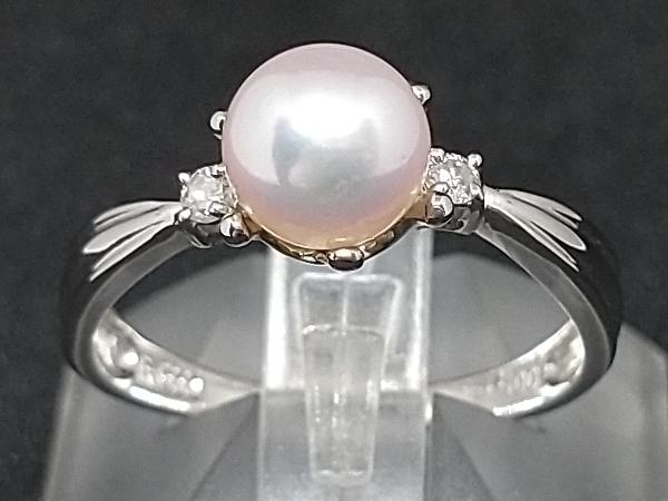 Pt900 ダイヤモンド パールデザイン リング 指輪 プラチナ D0.05ct 3.1g #12 店舗受取可の画像3