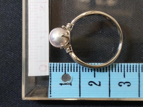 Pt900 ダイヤモンド パールデザイン リング 指輪 プラチナ D0.05ct 3.1g #12 店舗受取可の画像6