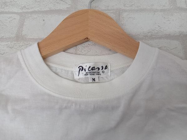 PABLO PICASSO ピカソ 絵画 プリントT 半袖Tシャツ ホワイト メンズ M 古着_画像3