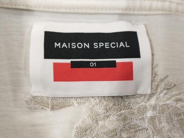 MAISON SPECIAL メゾンスペシャル フラワー刺繍プライムオーバークルーネックTシャツ 半袖Tシャツ サイズ1 オフホワイト 店舗受取可_画像4