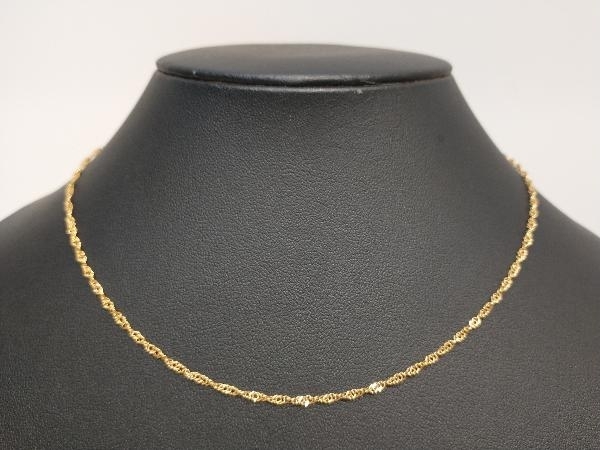 アメリカ通販ファッション イエローゴールド幅約2mm チェーンネックレス YG K18 2.5g 店舗受取可 40.5cm イエローゴールド