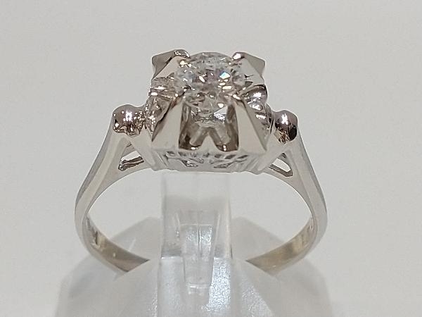 【楽ギフ_のし宛書】 ソーティング付 Pt850 プラチナ 約14号 ダイヤモンド(0.41ct) 総重量約5.0g リング 指輪 仕上げ済 プラチナ台