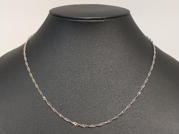 印象のデザイン Pt850 スクリュー 店舗受取可 45.5cm 4.7g 幅約2mm プラチナ チェーンネックレス プラチナ