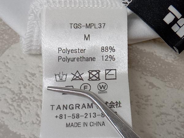 TANGRAM TGS-MPL37 タングラム ワンスナップ ビッグシルエットポロ ビッグロゴ 半袖ポロシャツ ホワイト ブラック メンズ M ゴルフの画像5