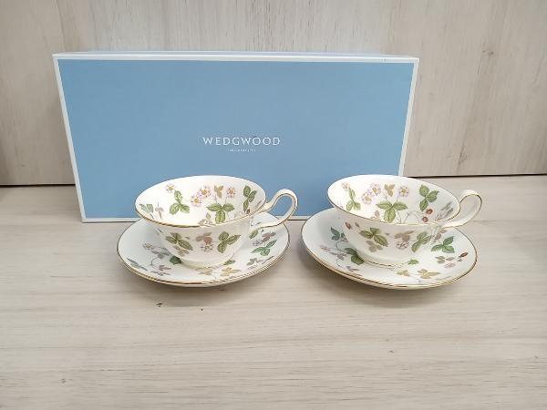 未使用品 WEDGWOOD ウェッジウッド ワイルドストロベリー カップアンドソーサー ペア