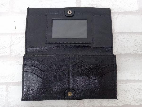 IL BISONTE Il Bisonte leather long wallet long wallet folding twice purse black men's lady's unisex change purse .. inserting have 