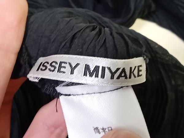 ISSEYMIYAKE イッセイミヤケ IM31−FM0380 半袖ワンピース 横プリーツ ブラック系 サイズM_画像5