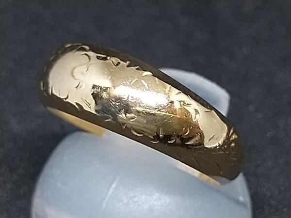 特価ブログのポータルサイト ゴールド 18金 YG 18K 11号 5.1g 彫り 甲丸リング K18 指輪 店舗受取可 月形 月型甲丸 イエローゴールド
