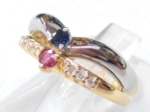 【公式】フジのお歳暮・冬ギフト K18/Pt900 イエローゴールド プラチナ #10 D0.06ct 3.67g リング 指輪 アクセサリー イエローゴールド
