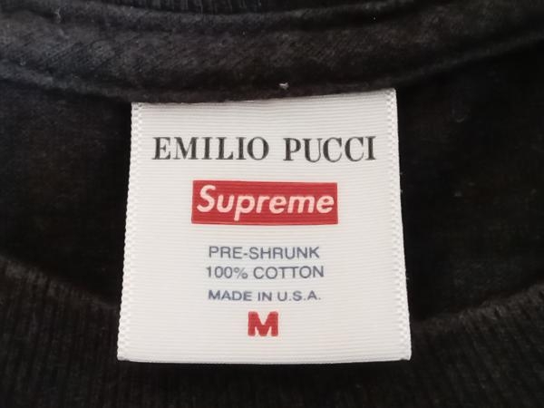 Supreme emilio pucci シュプリーム エミリオプッチ 半袖 Tシャツ Mサイズ ブラック MADE IN USA アメリカ製_画像7