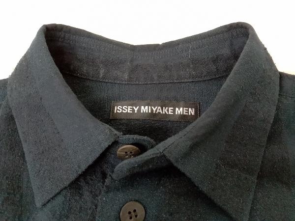 ISSEY MIYAKE MEN ME93FJ105 イッセイミヤケ メン 長袖シャツ ネイビー ストライプ 起毛 メンズ サイズ2_画像3