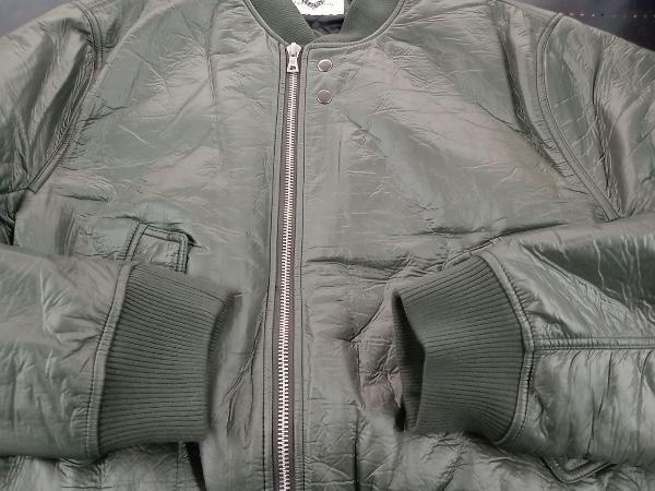 DRIES VAN NOTEN 21A/W Green Crinkled Bomber Jacket ドリスウ゛ァンノッテン ボンバージャケット XL カーキ 店舗受取可_画像4