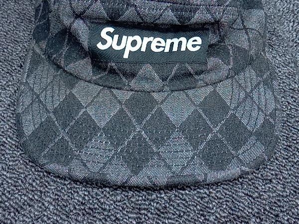 SUPREME／シュプリーム／14AW DENIM ARGAYLE CAMP CAP／USA製／グレーの画像7