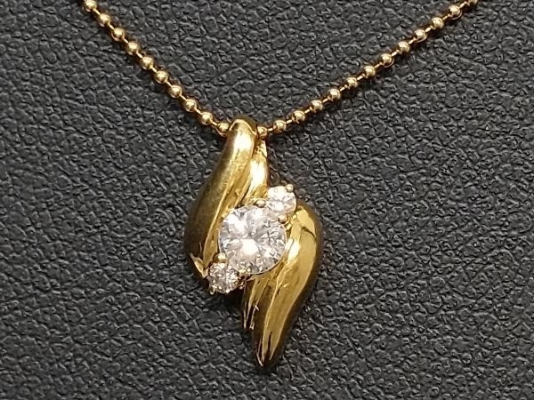 【超ポイントバック祭】 ダイヤモンド YG 18金 K18 デザイン 店舗受取可 40.5cm 3.5g D0.34ct イエローゴールド ネックレス ペンダント イエローゴールド