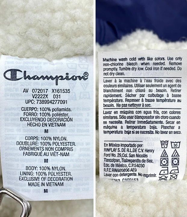 Supreme × Champion 17aw Sherpa Lined Hooded Jacket シュプリーム ジップパーカー ジャケット サイズM ネイビー_画像4