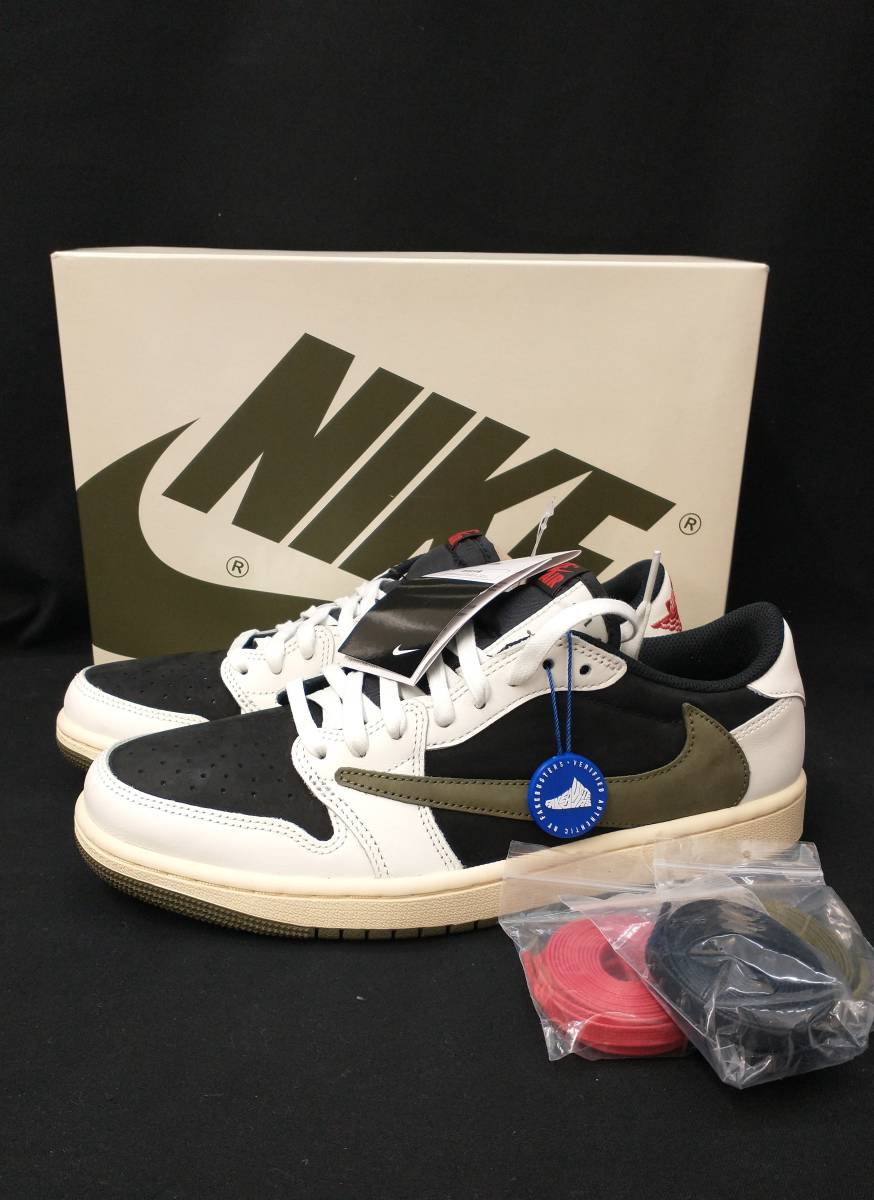 [未使用] NIKE Travis Scott WMNS AIR JORDAN 1 AJ1 LOW MEDIUM OLIVE トラヴィス ジョーダン オリーブ 27.5cm DZ4137-106 店舗受取可_画像1