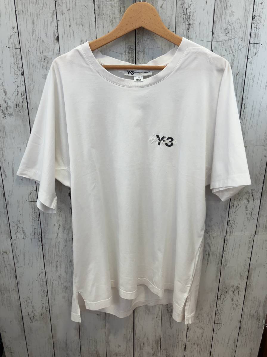 Y-3 ワイスリー 半袖Tシャツ ホワイトDP0612 コットン ヨウジヤマモト adidas ワンポイントロゴ メンズ S