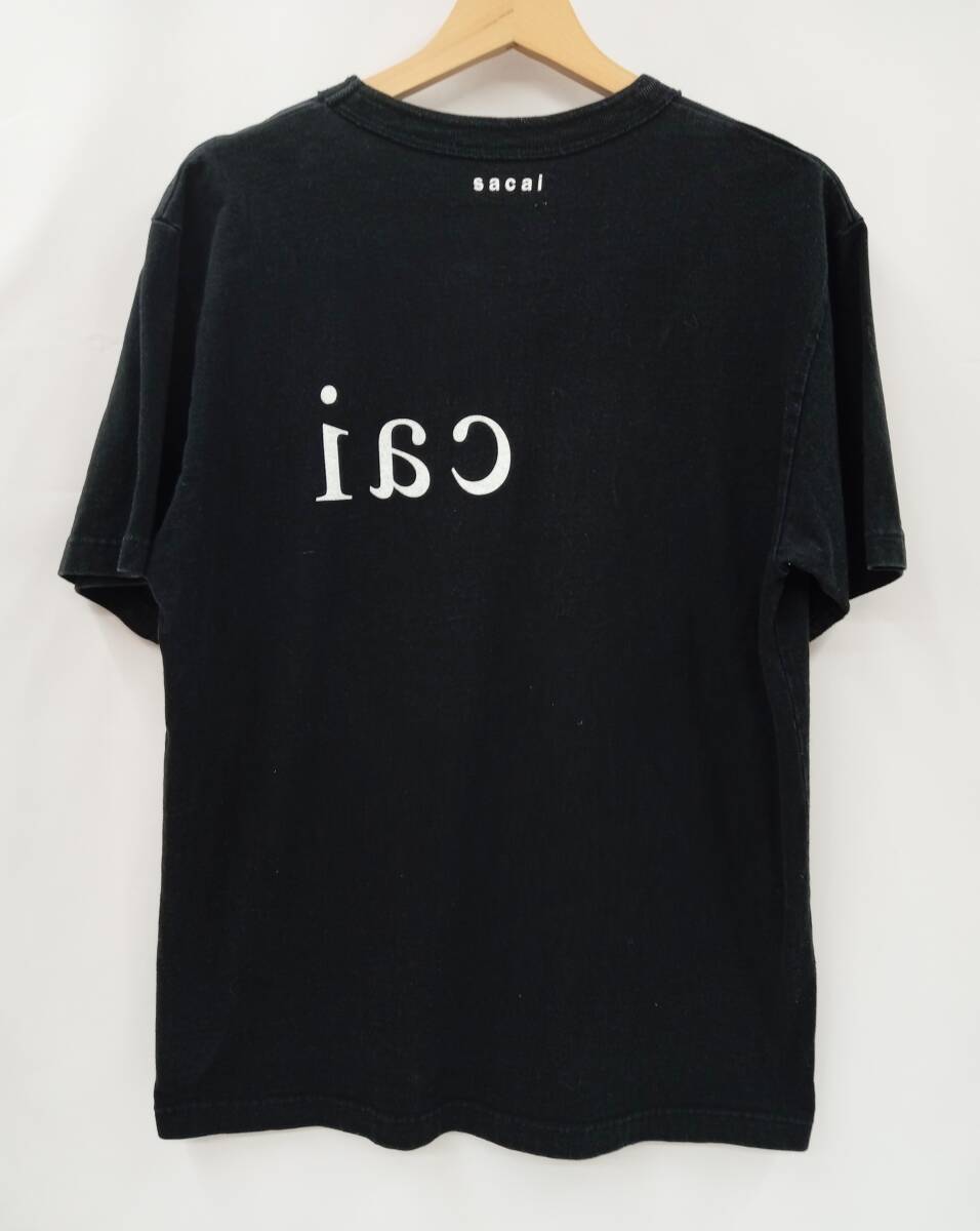sacai サカイ 半袖Tシャツ 前後ロゴあり 22-0353S サイズL ブラック 通年_画像2