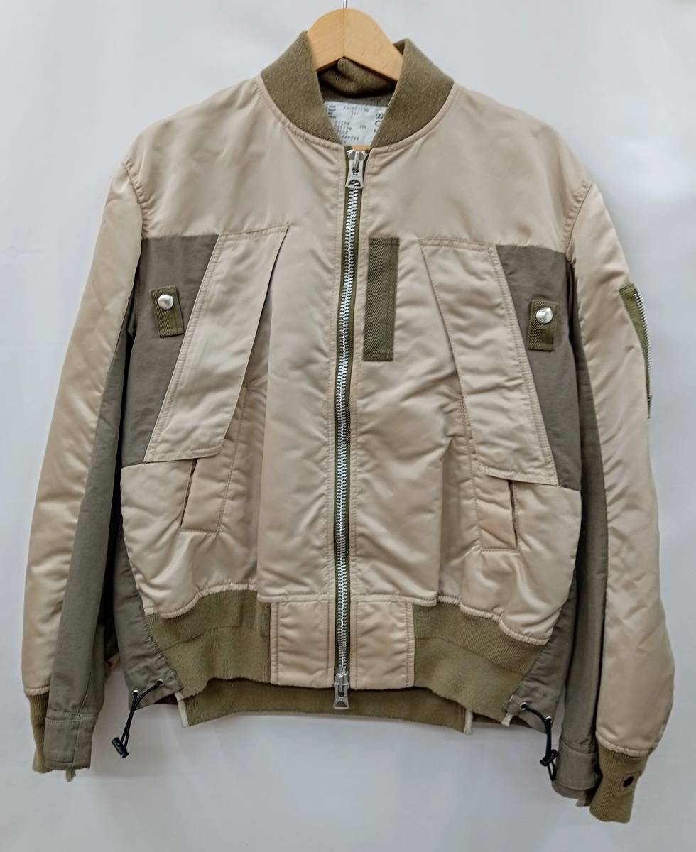 sacai サカイ 22-02708M-651ブルゾン ジャケット ベージュ 1(S) 通年_画像1