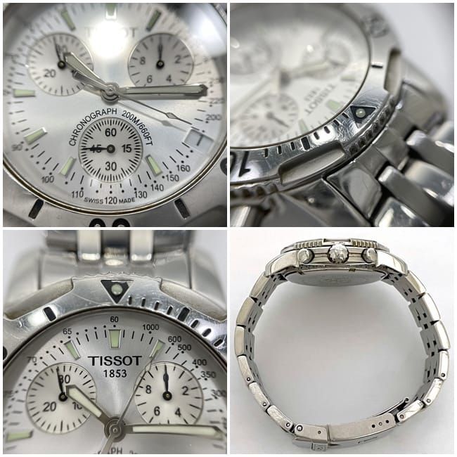 ティソ 腕時計 クロノダイバー ホワイト シルバー T362 462K 美品 時計 メンズ SS 中古 クオーツ_画像9