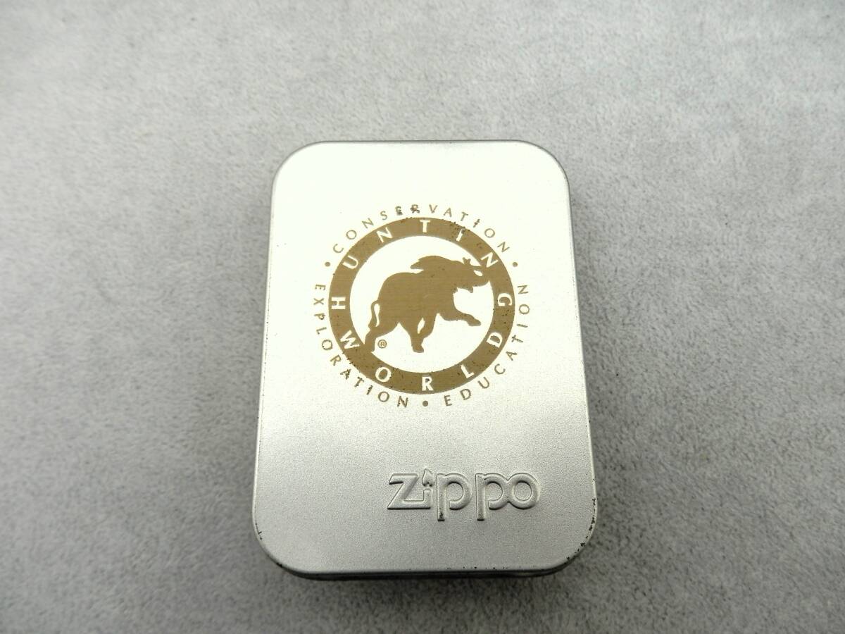 ZIPPO HUNTING WORLD 02年製 オイルライター 約56.85ｇ 現状品 売り切り_画像1