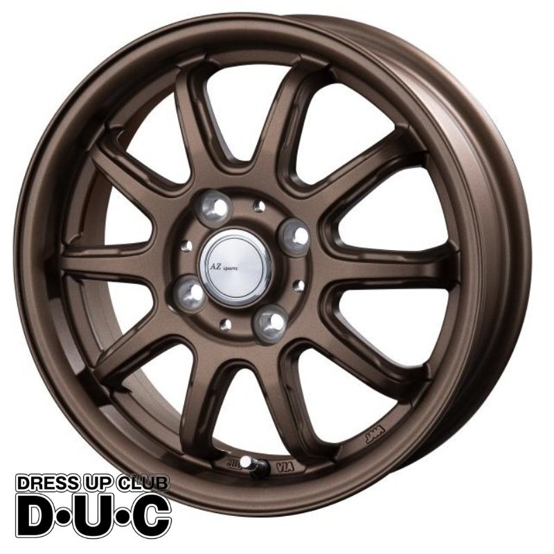 高級感抜群ブロンズ 軽自動車用14インチホイールタイヤセット RC10 BR 14-4.5 155/65R14 N-BOX スペーシア タント 安心JAWA認証ホイール_画像1