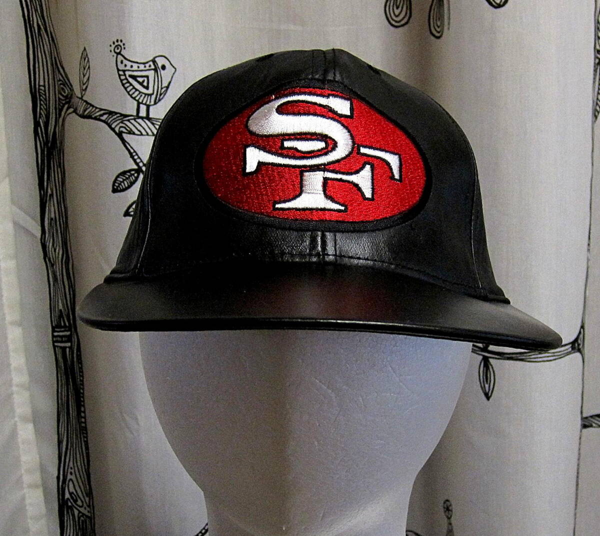 90’s NFL ジェフハミルトン オールレザーキャップ 49ers Made in U.S.A・デッドストック　送料込