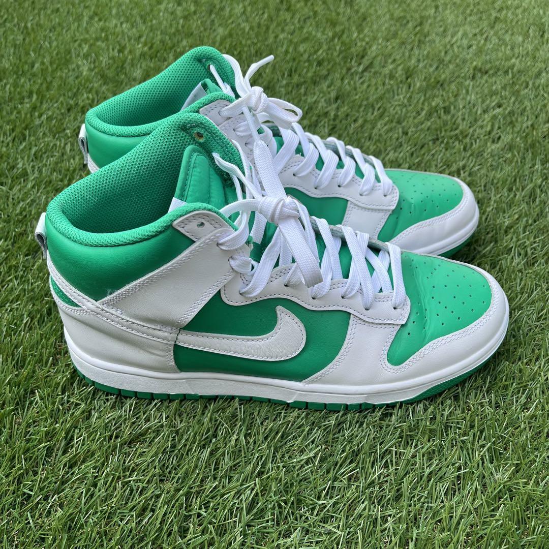 【美品】Nike Dunk High Green/White 27.5㎝ メンズ スニーカー ナイキ ダンク ハイ グリーン/ホワイト 緑/白の画像8
