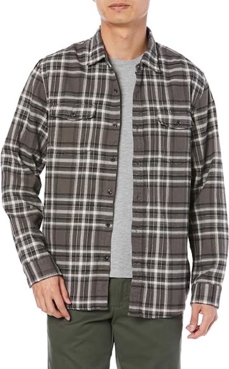 [Amazon Essentials] フランネルシャツ 2ポケット スリムフィット 長袖 メンズ チェック柄