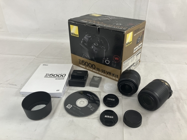 Nikon D5000 18-55mm F3.5-5.6 55-200mm F4-5.6 ダブルズームレンズ デジタル一眼レフカメラ 中古 N8583172_画像2