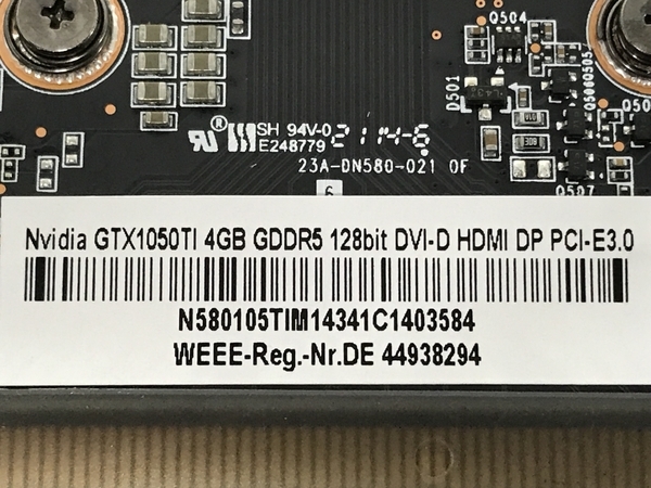 NVIDIA GEFORCE GTX 1050 Ti 4GB GDDR5 128Bit グラフィックボード PC 周辺 機器 ジャンク F8627253_画像7