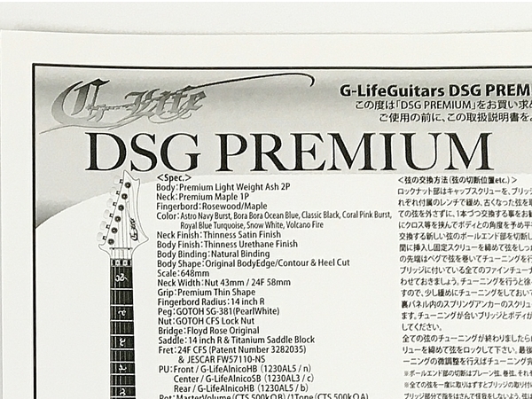 G-Life DSG PREMIUM Snow White エレキギター ケース付き 中古 美品 Y8605950_画像4