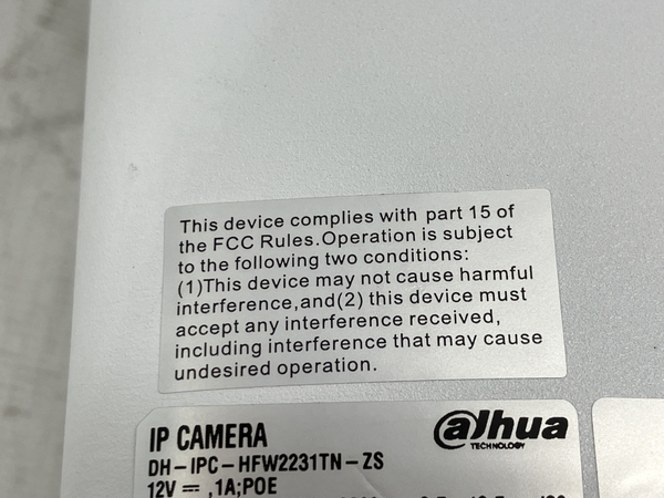 dahua DH-IPC-HFW2231TN-ZS 屋外用 防犯カメラ バレット型 ネットワーク カメラ ジャンク W8633541_画像2